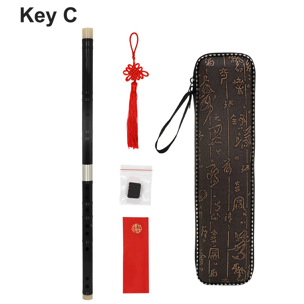 Soldes Fl?te D??butante Chinois Dizi Anti-Fissuration Fil Nylon Insert R??sine Noire