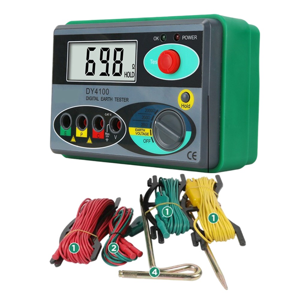Digital Earth Ground Resistance Meter Meg-ohmmeter HD Large Screen Display