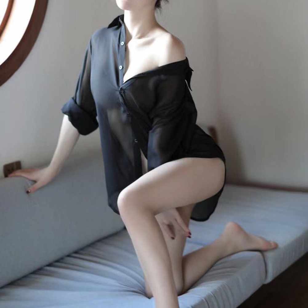 Bequem Stilvoll Hemd Sexy Nachtwäsche Nachtwäsche -Freund Hemd Polyester - Bild 16 von 24