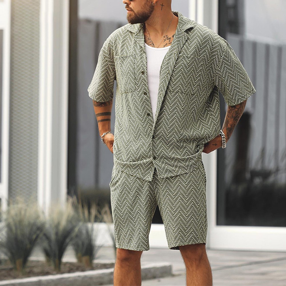 Feiertagsverschleiß Herren -Urlaubs -Outfit Gestreiftes Muster Leichte Dehnung - Bild 13 von 72