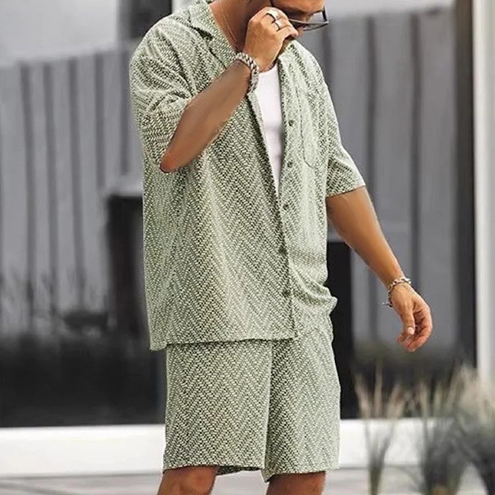 Feiertagsverschleiß Herren -Urlaubs -Outfit Gestreiftes Muster Leichte Dehnung - Bild 15 von 72