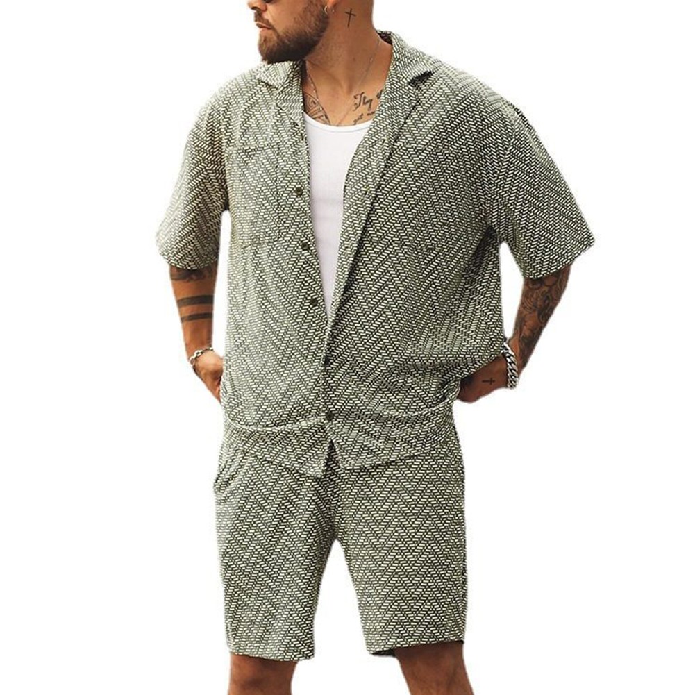 Feiertagsverschleiß Herren -Urlaubs -Outfit Gestreiftes Muster Leichte Dehnung - Bild 18 von 72