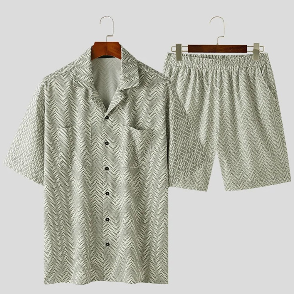 Feiertagsverschleiß Herren -Urlaubs -Outfit Gestreiftes Muster Leichte Dehnung - Bild 22 von 72