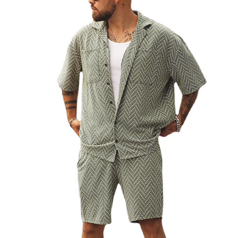Feiertagsverschleiß Herren -Urlaubs -Outfit Gestreiftes Muster Leichte Dehnung - Bild 16 von 72