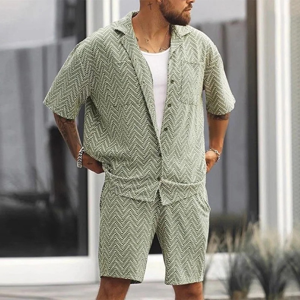 Feiertagsverschleiß Herren -Urlaubs -Outfit Gestreiftes Muster Leichte Dehnung - Bild 66 von 72