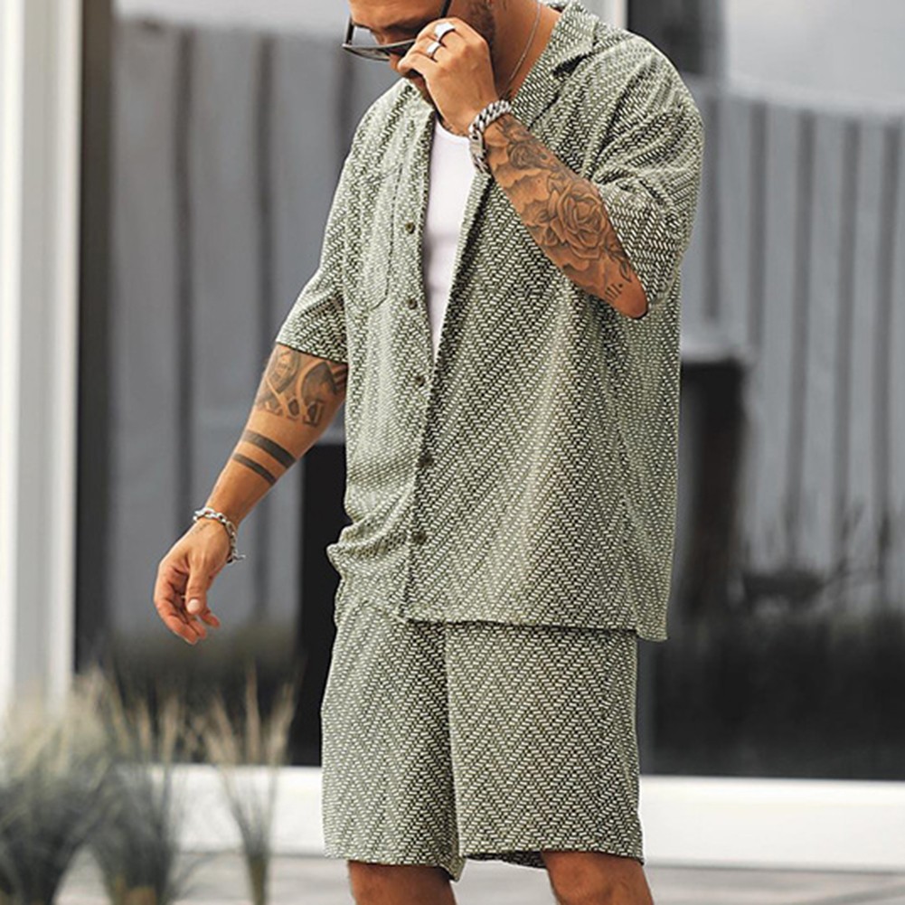 Feiertagsverschleiß Herren -Urlaubs -Outfit Gestreiftes Muster Leichte Dehnung - Bild 26 von 72