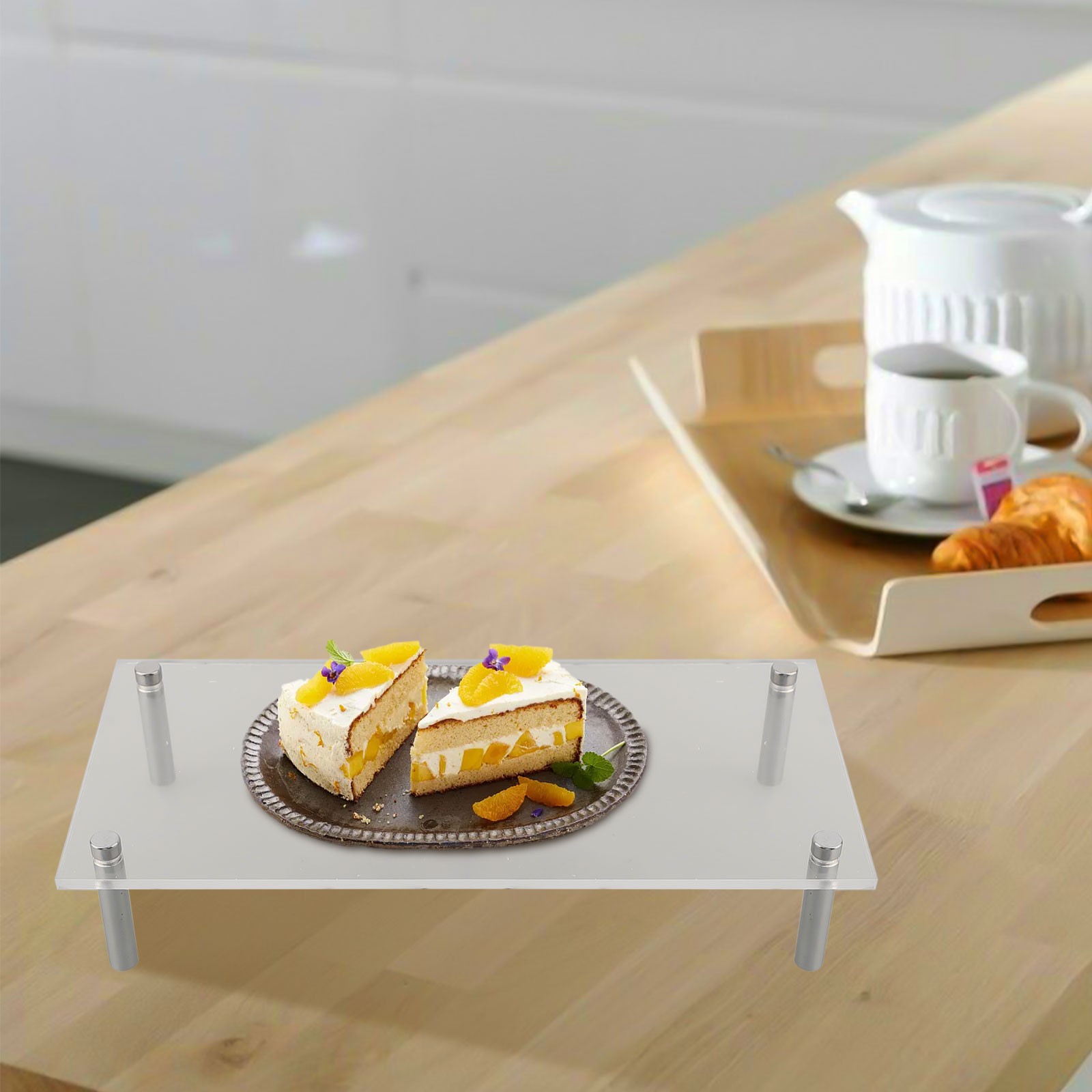 Présentoir de haute qualité acrylique transparent vente en gros polyvalent dessert boulanger