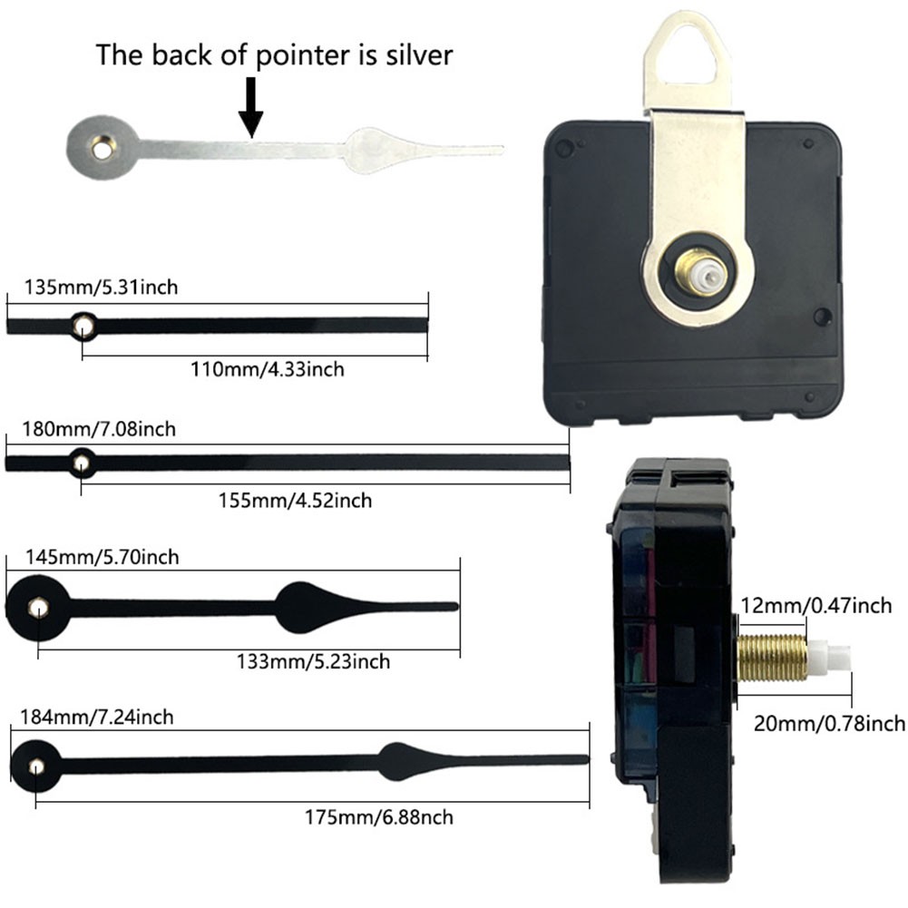 Clock Repair Replacement Parts Kit with Battery Operated Movement Mechanism - Picture 42 of 53