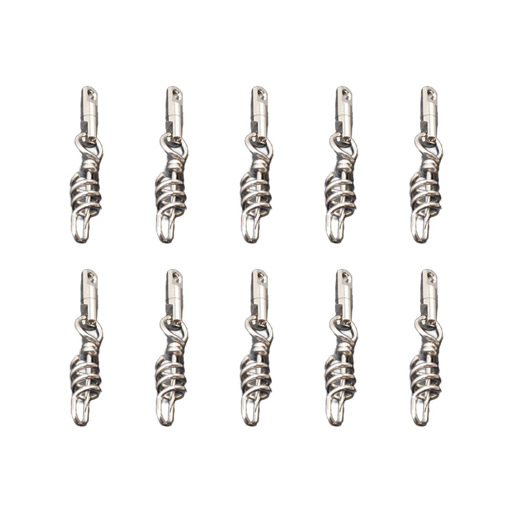 Reliable Heavy Duty Round Swivel Snaps for Fishing Corkscrew Set of 10