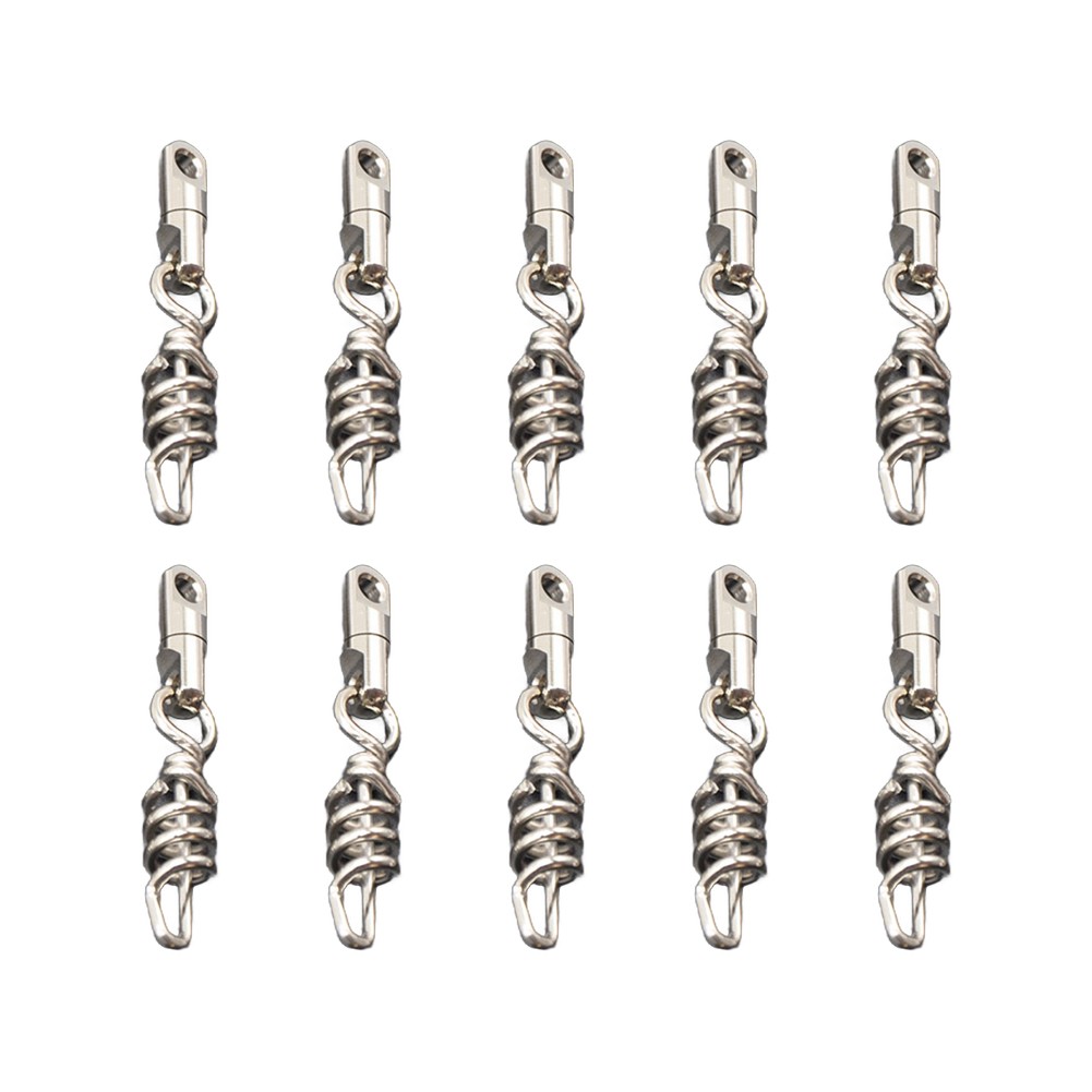 Reliable Heavy Duty Round Swivel Snaps for Fishing Corkscrew Set of 10