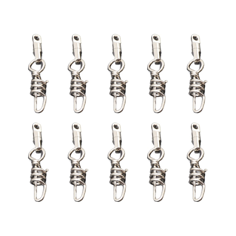 Reliable Heavy Duty Round Swivel Snaps for Fishing Corkscrew Set of 10