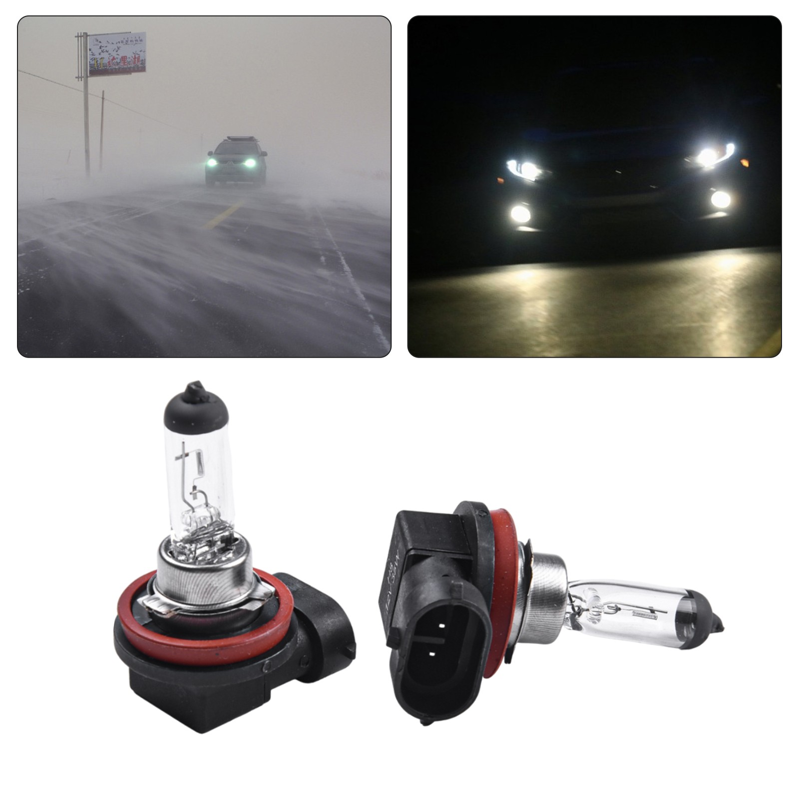 Phares antibrouillard voiture H8 avec lueur ambre collections et consommation dénergie eff