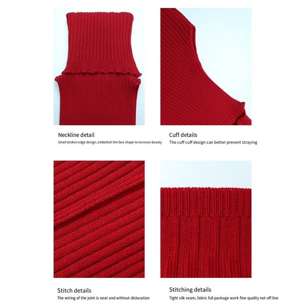 Rollkragenpullover Sommer Gestrickt Rollkragenweste Polyester Ärmellos Einfarbig - Bild 20 von 26