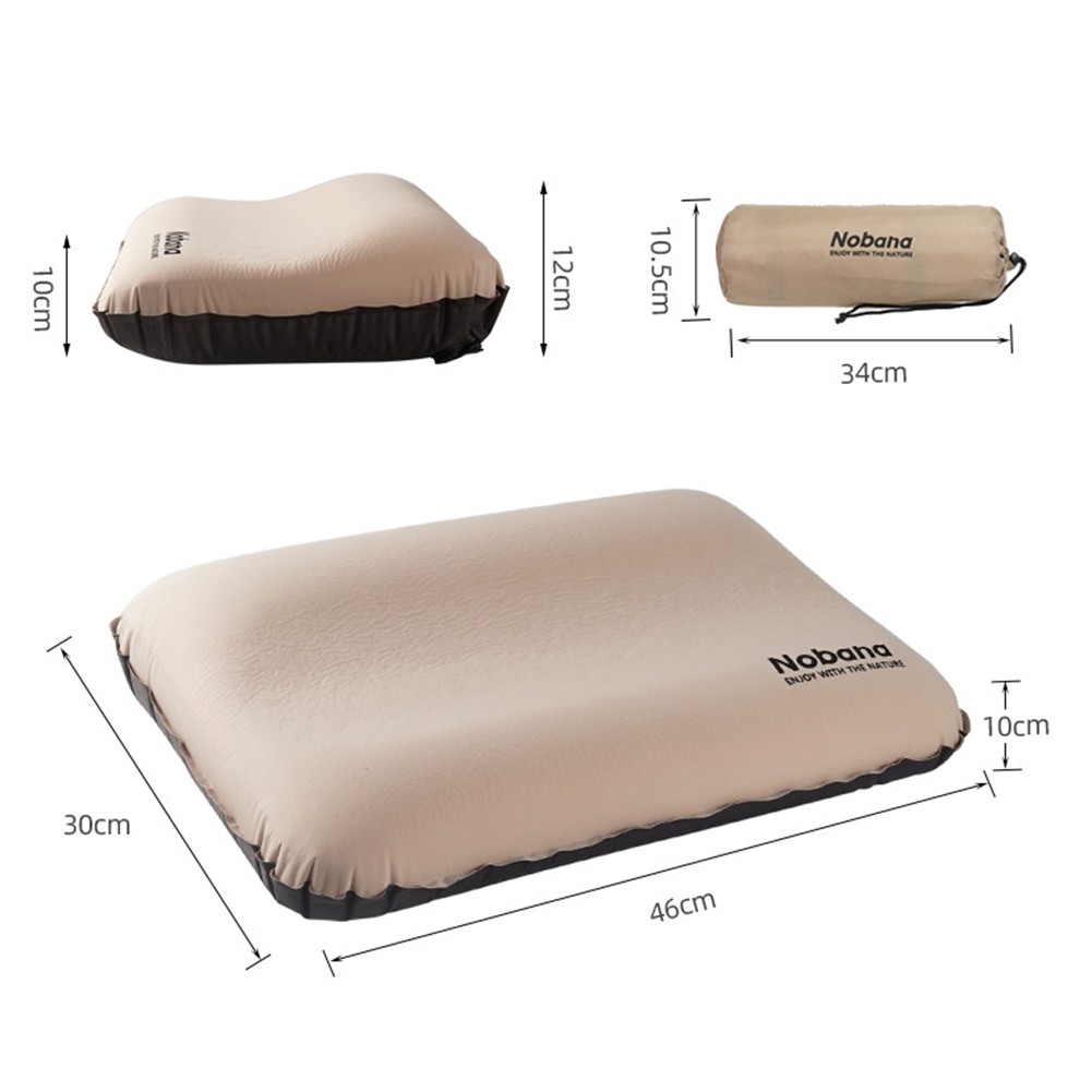 Almohada de esponja autoinflable para camping cabeza de liberación de presión diseño compacto - Imagen 24 de 32