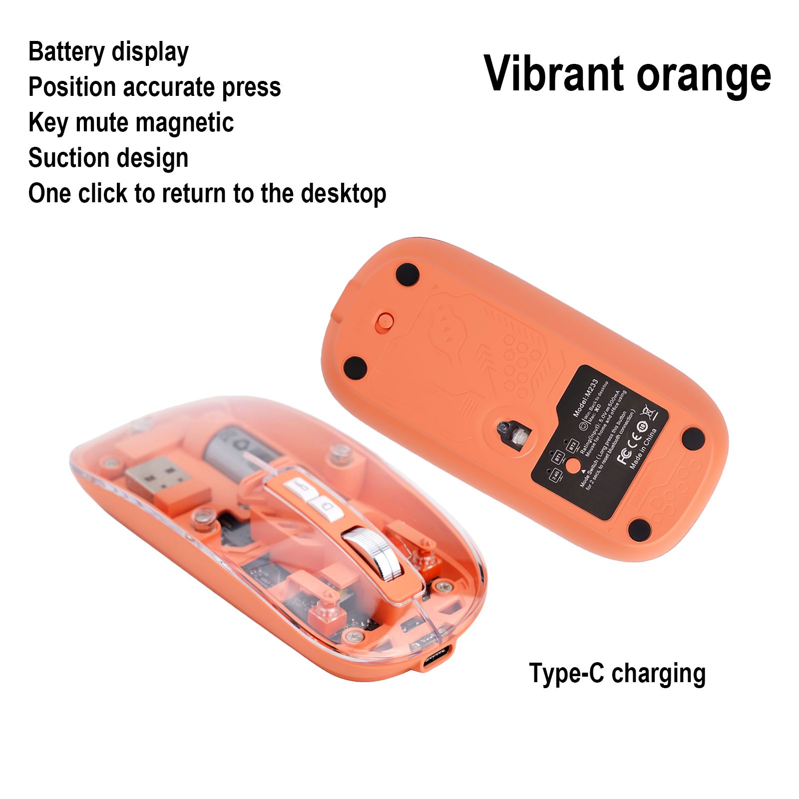 Precision 2400DPI verstellbare USB-Maus mit stilvollem transparentem Design - Bild 21 von 63