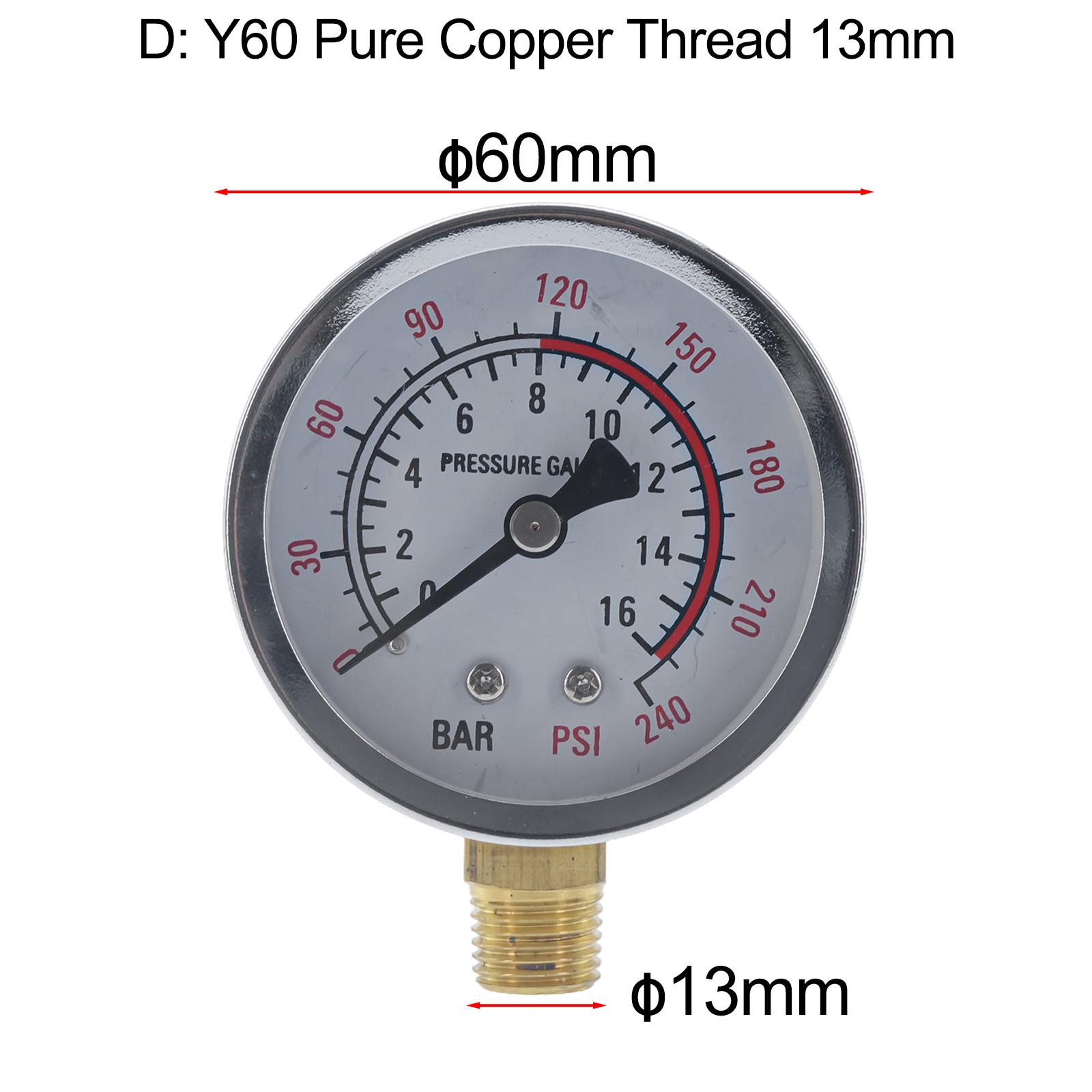 Medición precisa Y60 01 6Mpa 0230PSI para manómetro de compresor de aire - Imagen 57 de 71