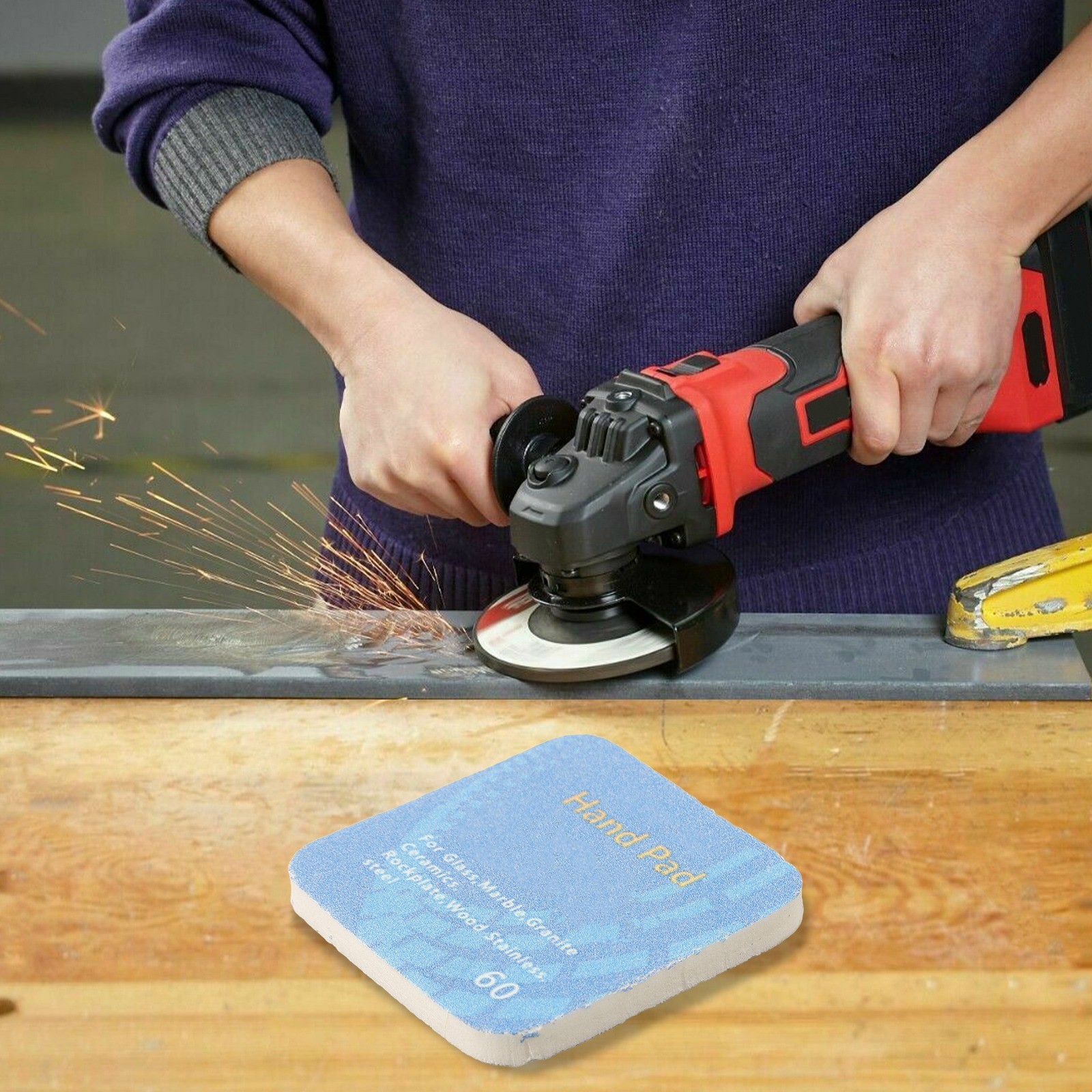 Achieve Impeccable Finish Emery Hand Polishing Pads 60# 100# 200# 400# Grit