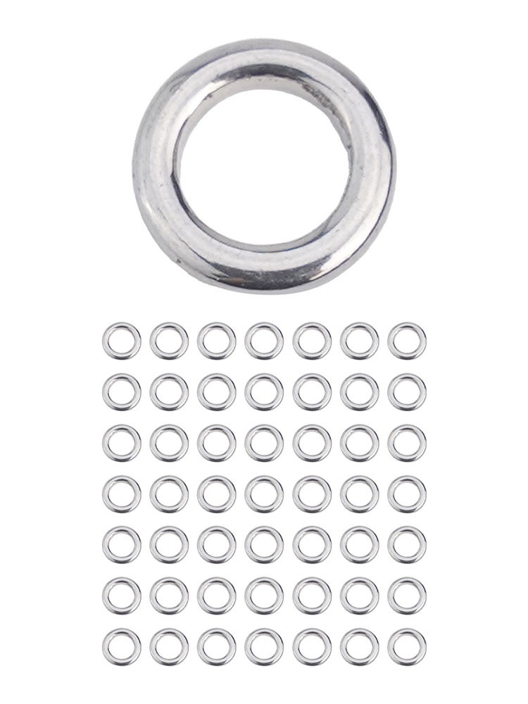 50 x Heavy Duty Fishing Solid Ring Nahtlose Split Ring Swivel Knot Lure Tools - Bild 34 von 38