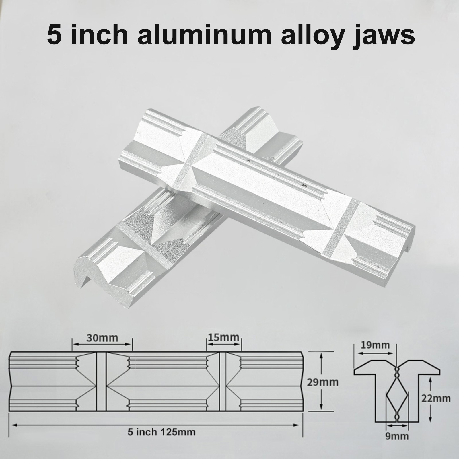 Mandíbula de aluminio mecanizada con precisión tipo V para fresado CNC tornillo de acero - Imagen 41 de 56