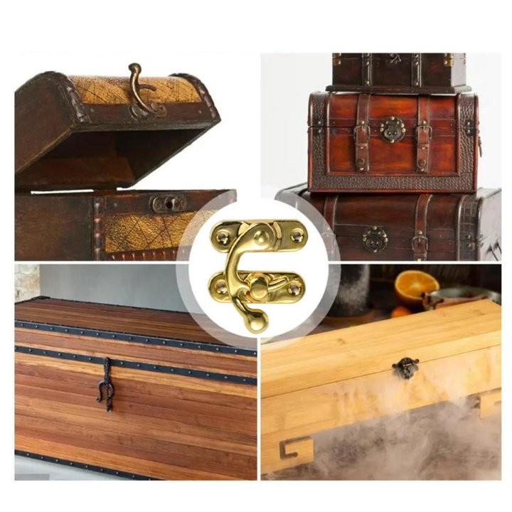 Vintage Stil Holz Kastenschlösser mit Schrauben rustikal Knebelriegel Schnallen - Bild 23 von 25