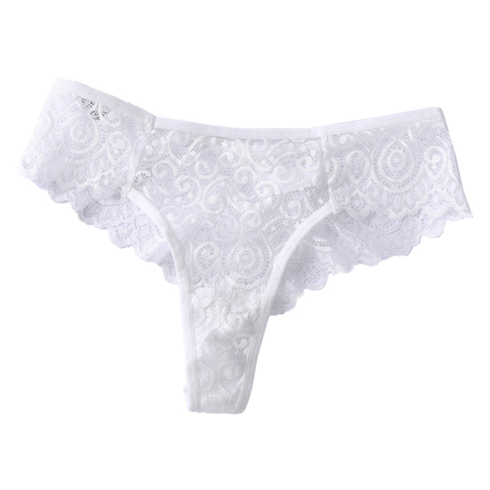 Women's Seethrough Lace Thong Briefs Sexy Hollow Underwear Low Waist Style - Picture 15 of 16