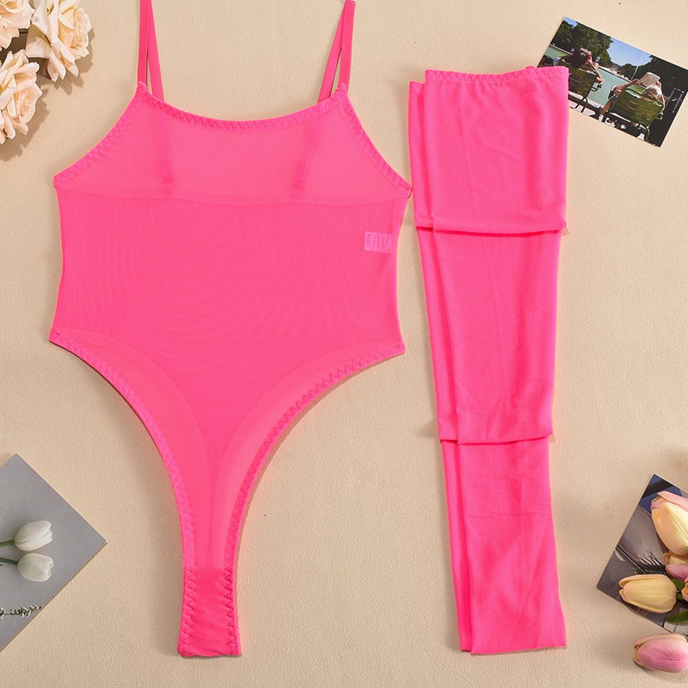Mesh Bodysuit Sexy Dessous Set Zweiteilige Nachtwäsche Für Hotel Für Zuhause - Bild 18 von 39