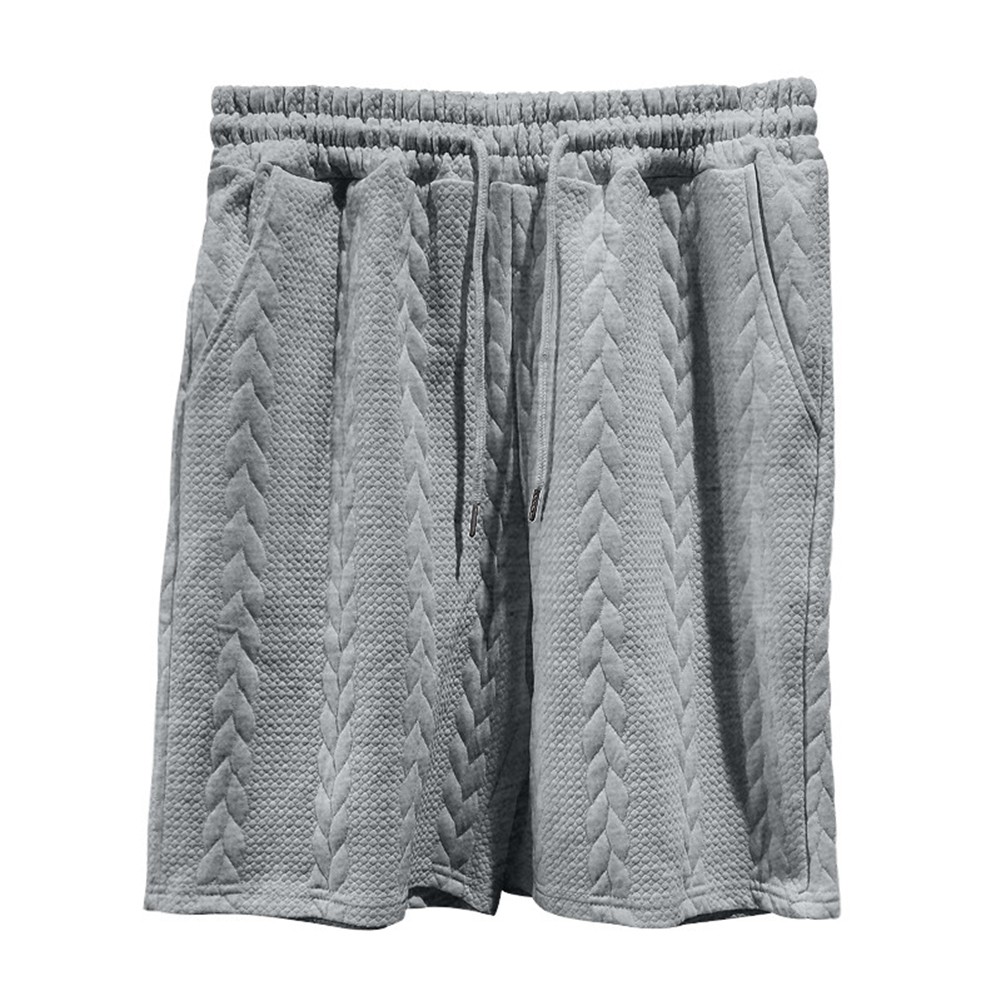 Fashionable Men's Sporty Knitted Set with Short Sleeve T Shirts and Shorts - Picture 17 of 84