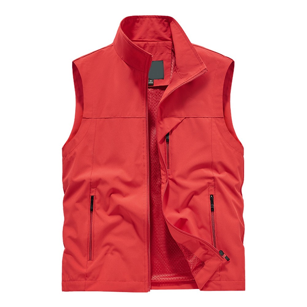 Gilet sans manches économies homme couleur unie avec doublure maille respirante vert armé