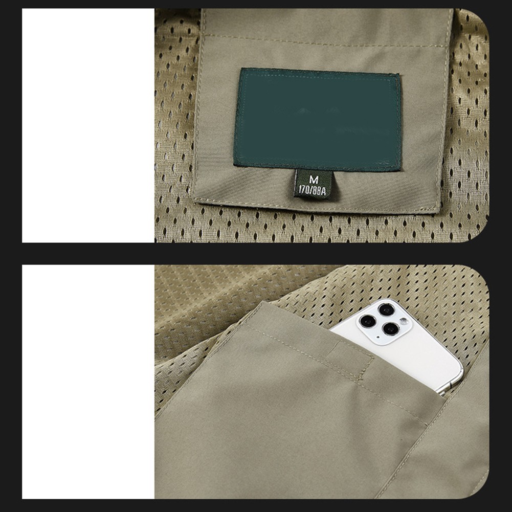 Gilet sans manches homme couleur unie avec doublure maille respirante vert armé collection