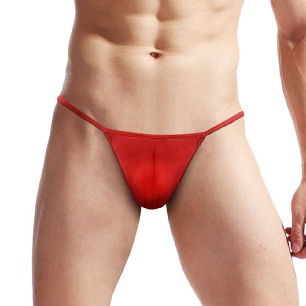 Ice Silk Men's Lingerie G string Tanga Low Waist Brief Underwear Pouch - Picture 22 of 68