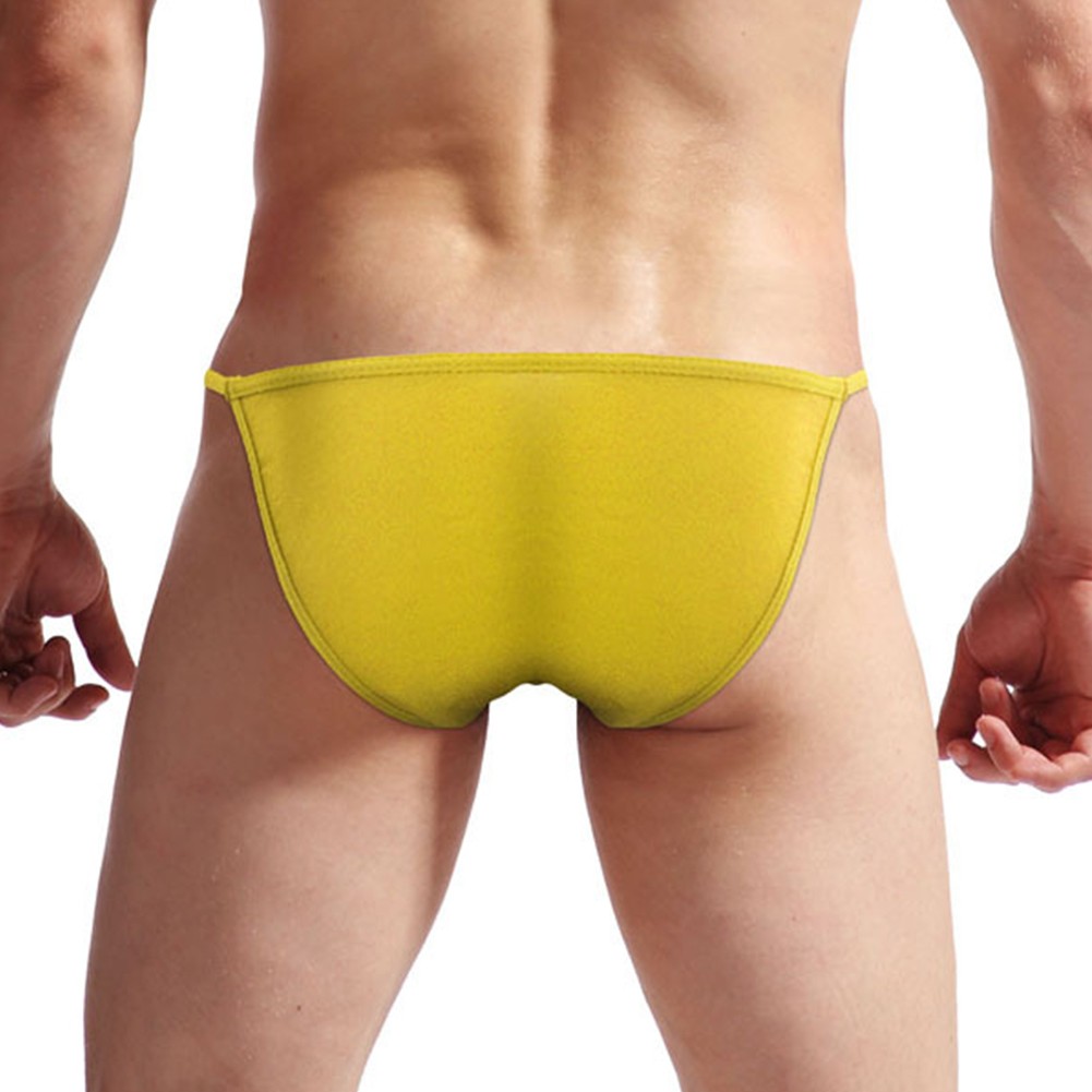 Ice Silk Men's Lingerie G string Tanga Low Waist Brief Underwear Pouch - Picture 19 of 68