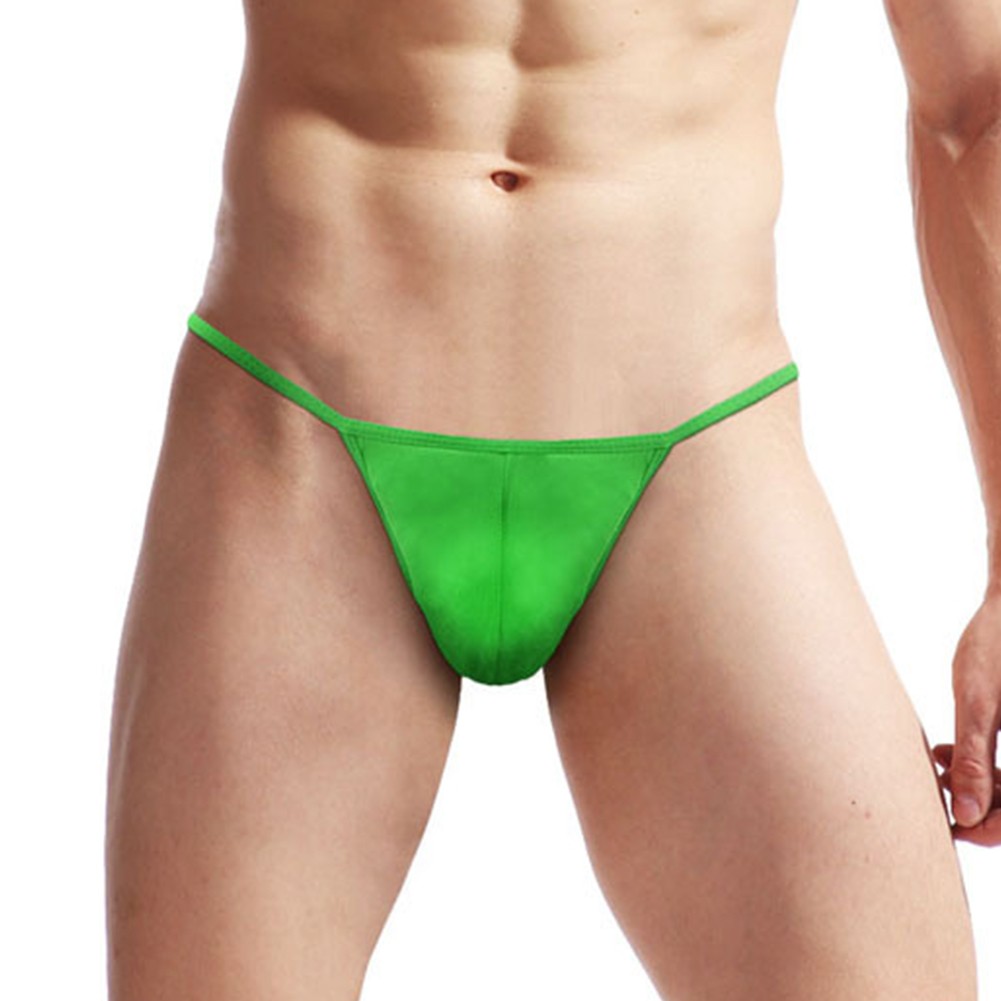 Ice Silk Men's Lingerie G string Tanga Low Waist Brief Underwear Pouch - Picture 33 of 68