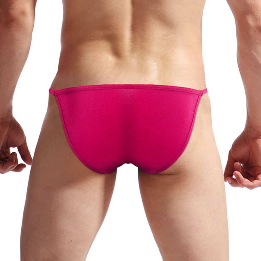 Ice Silk Men's Lingerie G string Tanga Low Waist Brief Underwear Pouch - Picture 64 of 68