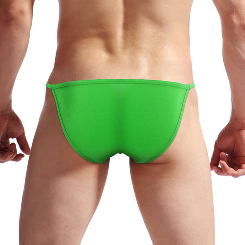 Ice Silk Men's Lingerie G string Tanga Low Waist Brief Underwear Pouch - Picture 36 of 68