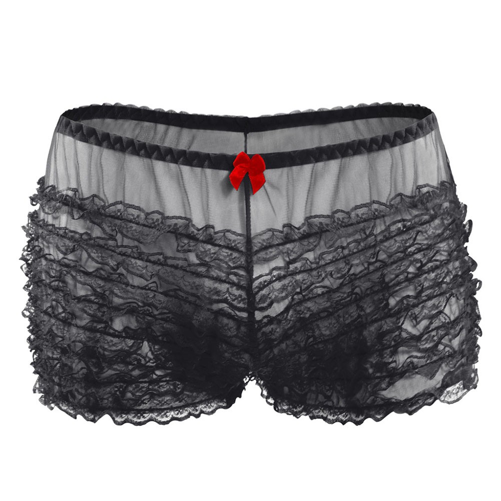 Black Lace Bloomers Shorts with Frilly Ruffle Detail Women's Dancewear - Picture 18 of 37