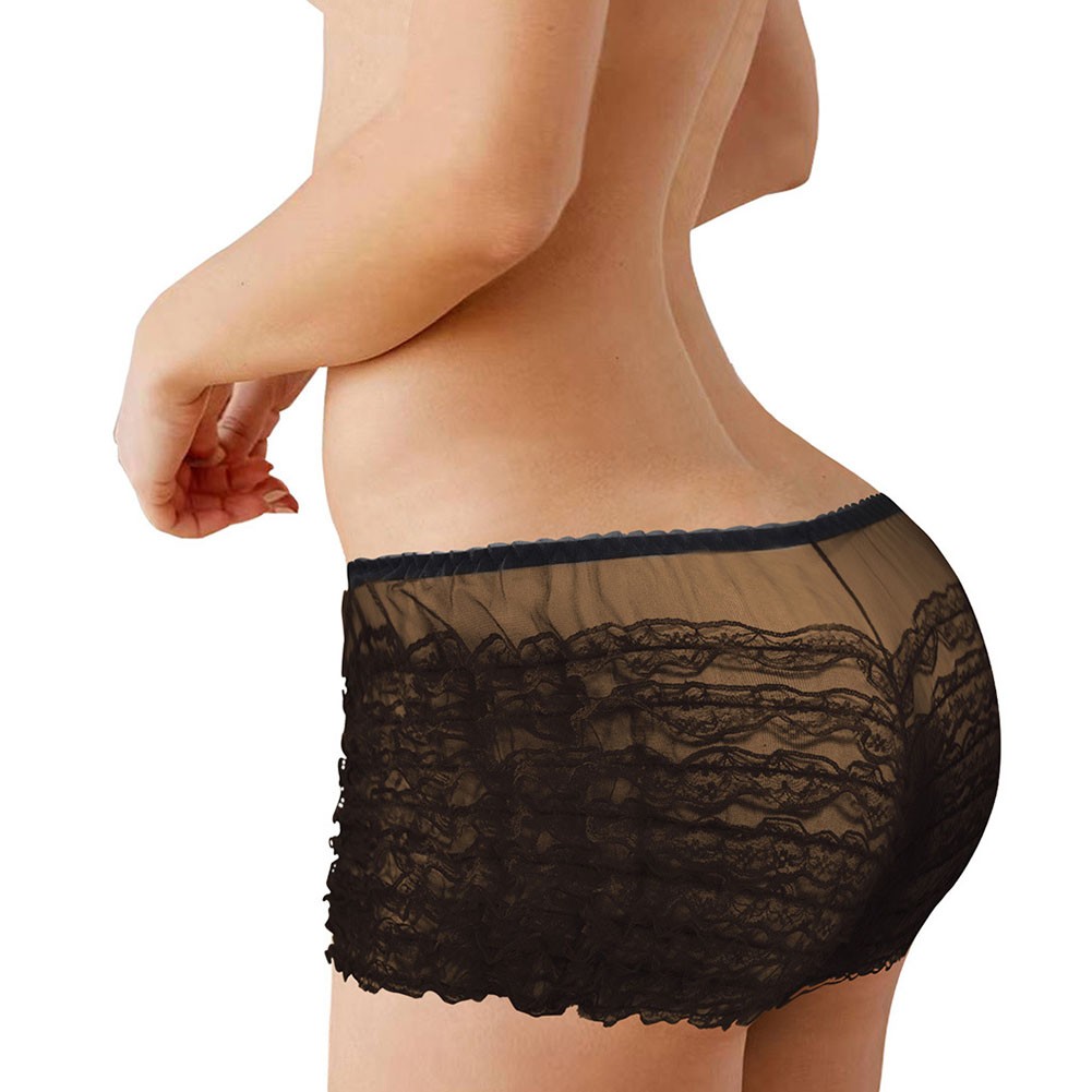 Black Lace Bloomers Shorts with Frilly Ruffle Detail Women's Dancewear - Picture 22 of 37
