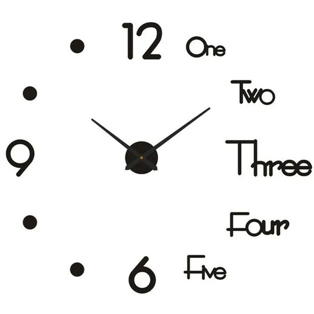 Large 3D Wall Clock with Modern Mirror Sticker Art Design for Home Decor