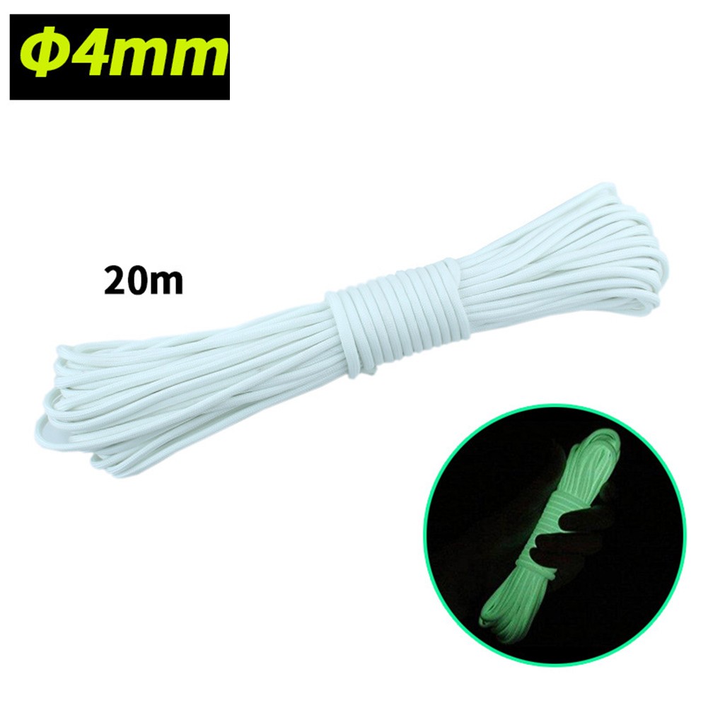 20M 9 Core Camping Luminous Wind Rope 4mm Windproof Tent Rope Survival Rope