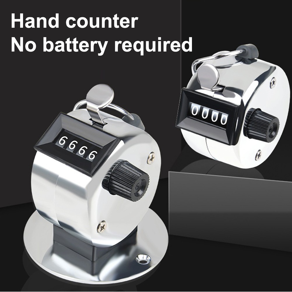 Manually Press The Silver Stainless Steel Mechanical Four Digit Counter