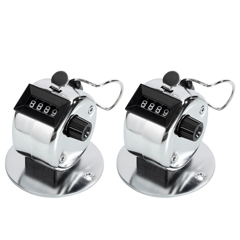 Manually Press The Silver Stainless Steel Mechanical Four Digit Counter