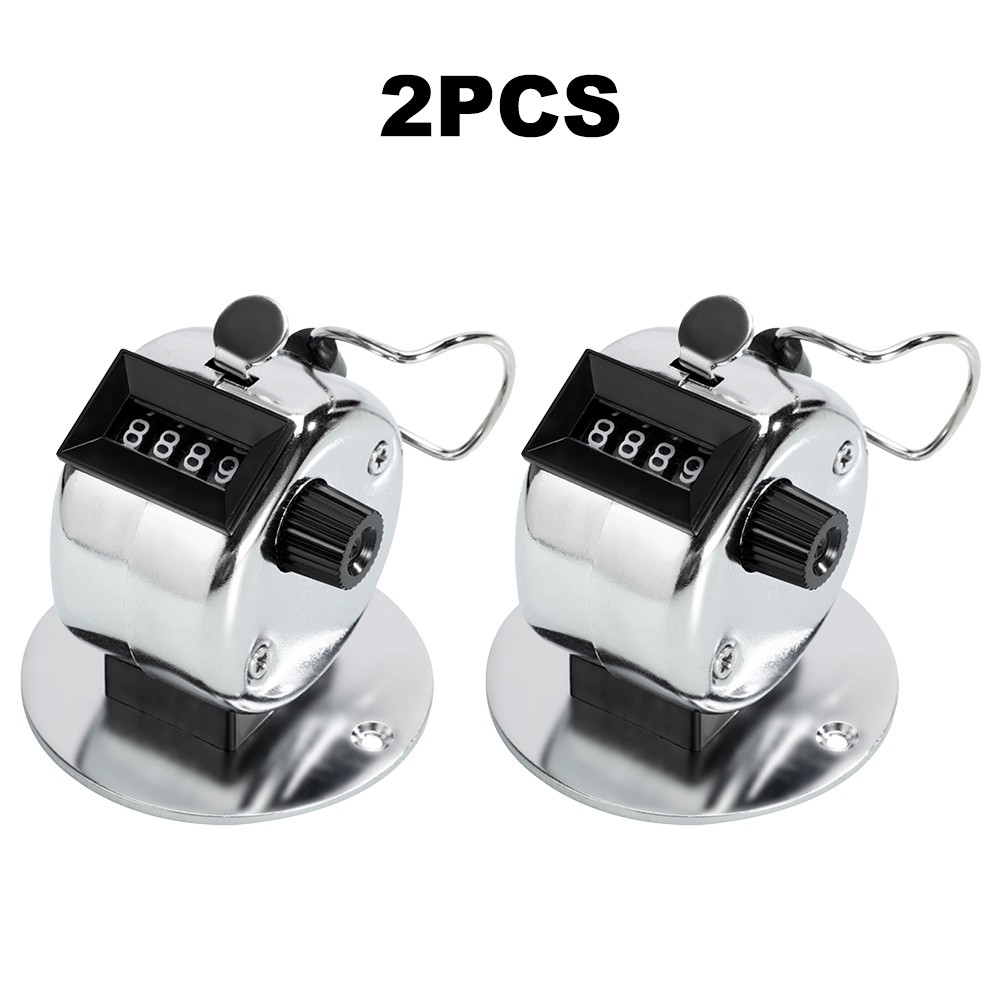 Manually Press The Silver Stainless Steel Mechanical Four Digit Counter