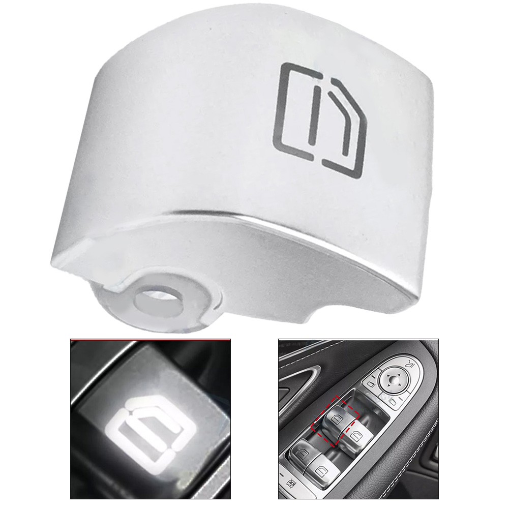 Fensterheber Tastenabdeckung Für Mercedes GLC, C, S, E-Klasse - Silber