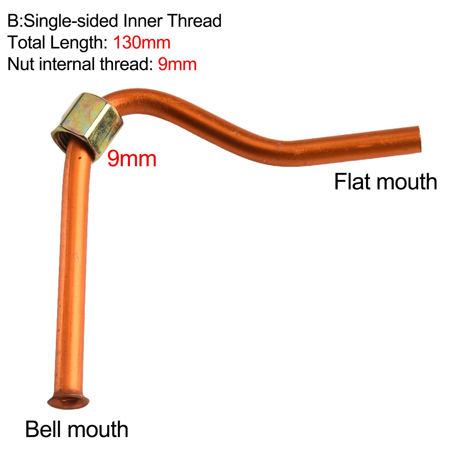 Exhaust Tube With Nut Internal Thread