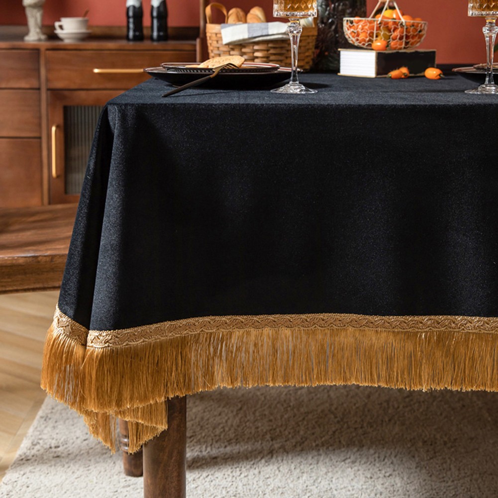 Elegant And Sophisticated Dining Table European Tassel Tablecloth Easy To Clean