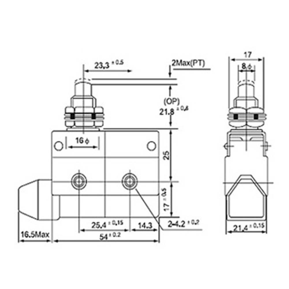 Compact Design Panel Mounted Plunger Actuator Basic Limit Switch AZ7310 - Bild 7 von 9