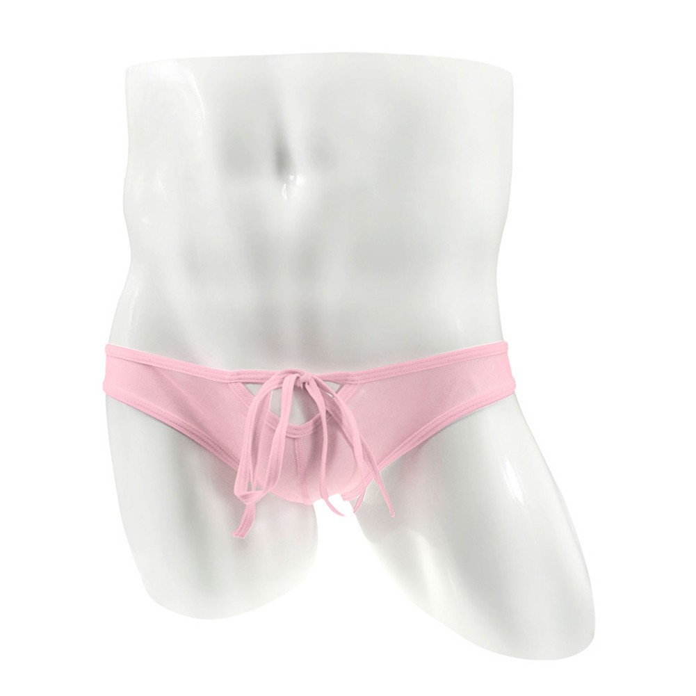 Culotte sexy homme maille transparente taille basse sous 2024 vêtement pochette noir
