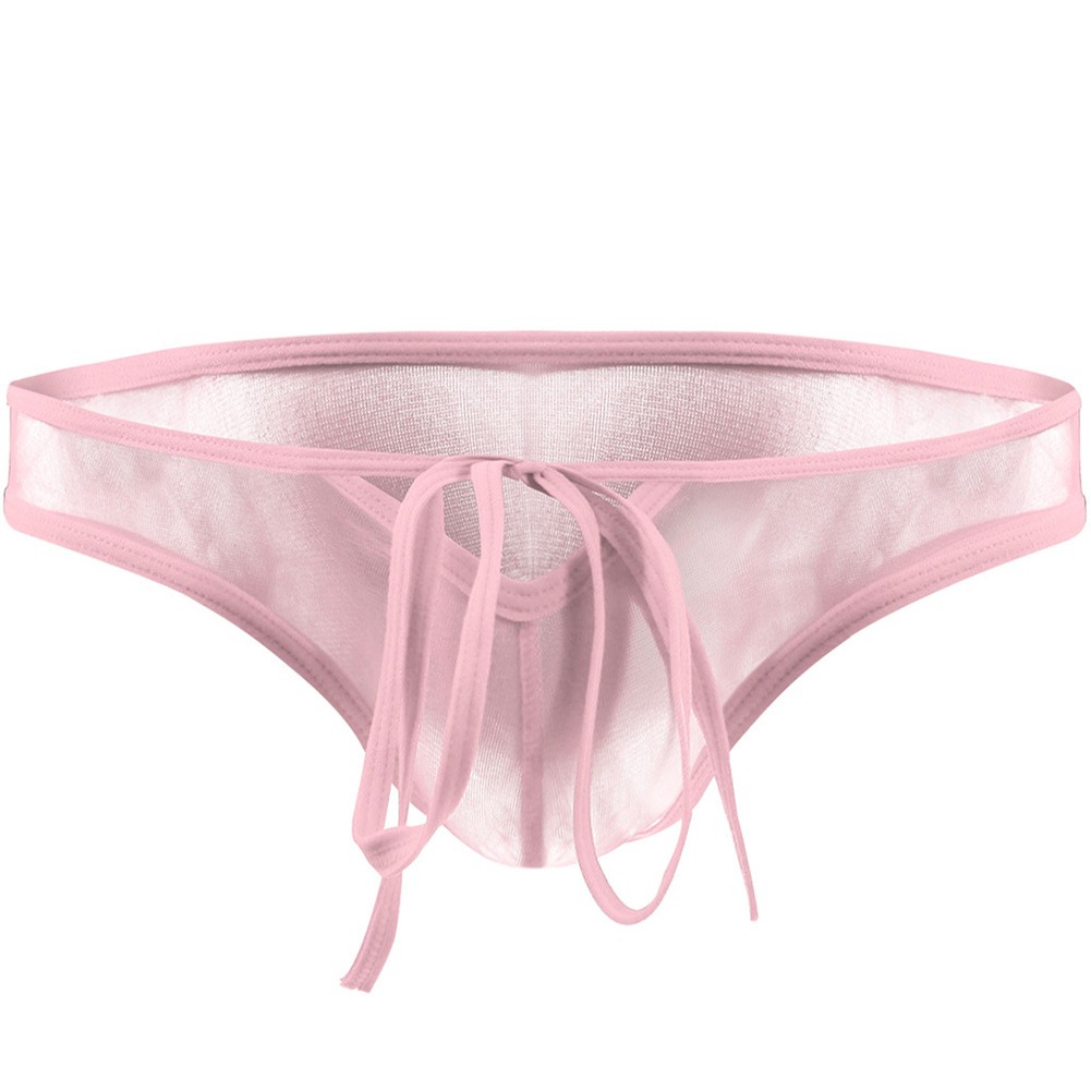 Culotte sexy homme maille transparente taille basse vendre sous vêtement pochette noir