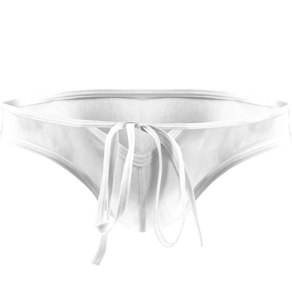 Culotte sexy homme maille transparente points de vente taille basse sous vêtement pochette noir
