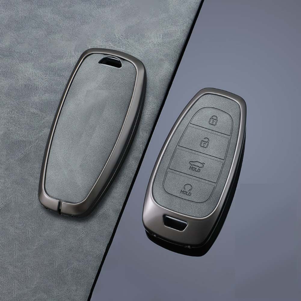 Funda de llavero de cuero de metal de moda para Hyundai Tucson Santa Fe Cruz - Imagen 24 de 53