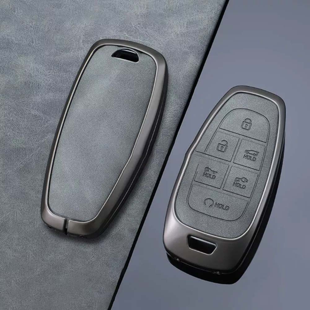 Funda de llavero de cuero de metal de moda para Hyundai Tucson Santa Fe Cruz - Imagen 43 de 53